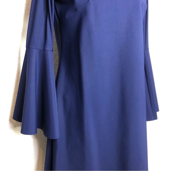 Chiara Boni dark blue oversized bell sleeve boatneck dress size 48 or Large - Picture 3 of 15